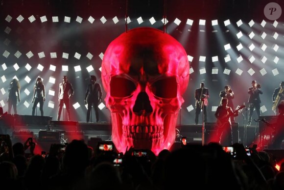 Photo Exclusive - Johnny Hallyday au palais Nikaia, premier concert de sa tournée "Rester Vivant" à Nice, le 2 octobre 2015.