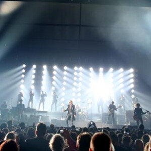 Photo Exclusive - Johnny Hallyday au palais Nikaia, premier concert de sa tournée "Rester Vivant" à Nice, le 2 octobre 2015.