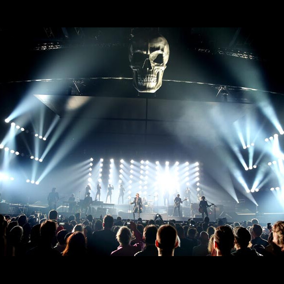 Photo Exclusive - Johnny Hallyday au palais Nikaia, premier concert de sa tournée "Rester Vivant" à Nice, le 2 octobre 2015.