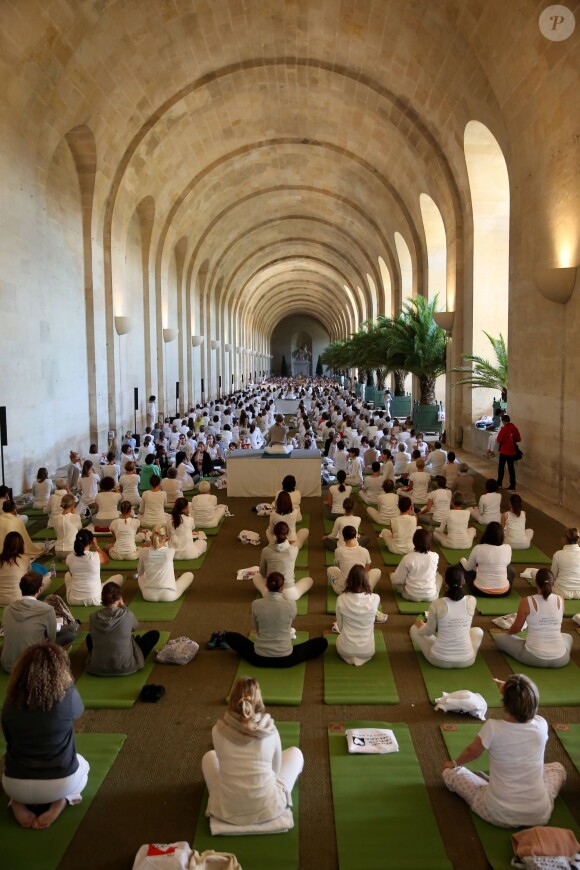 Exclusif - Illustration de l'Orangerie et ses alentours dans le Parc du Château de Versailles - Les Yogis du Coeur, le plus grand rassemblement de yoga solidaire organisé par et au profit de l'association Mécénat Chirurgie Cardiaque, à l'Orangerie du Château de Versailles, le 27 septembre 2015.