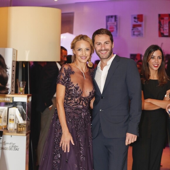 Exclusif - Hélène de Fougerolles et Michel ami d'enfance d'Hélène - 7ème édition du défilé "Casa Fashion show" au Sofitel Casablanca Tour Blanche à Casablanca au Maroc le 10 octobre 2015.