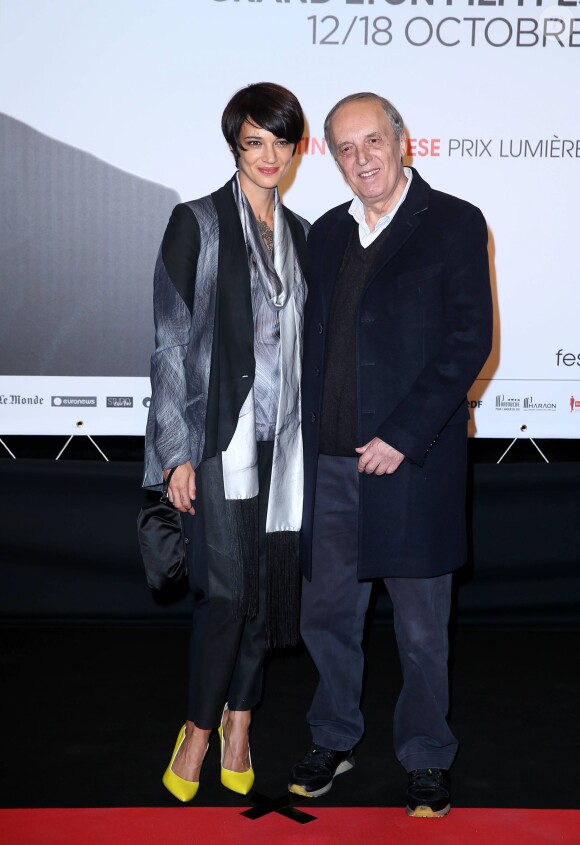 Dario Argento et sa fille Asia Argento - Soirée d'ouverture de la 7e édition du Festival Lumière 2015 à la Halle Tony-Garnier à Lyon le 12 octobre 2015.