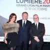 Thierry Braillard et sa femme Sophie, Thierry Frémaux - Soirée d'ouverture de la 7e édition du Festival Lumière 2015 à la Halle Tony-Garnier à Lyon le 12 octobre 2015.