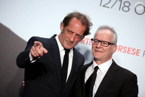 Vincent Lindon et Thierry Frémaux - Soirée d'ouverture de la 7e édition du Festival Lumière 2015 à la Halle Tony-Garnier à Lyon le 12 octobre 2015.