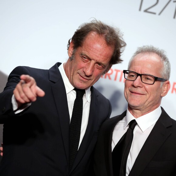 Vincent Lindon et Thierry Frémaux - Soirée d'ouverture de la 7e édition du Festival Lumière 2015 à la Halle Tony-Garnier à Lyon le 12 octobre 2015.