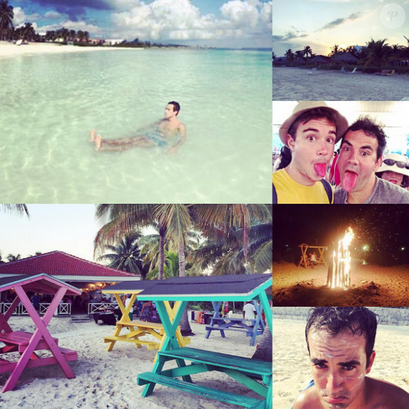 Alex Goude et son chéri Romain Taillandier profitent de belles vacances aux Bahamas. Octobre 2015.