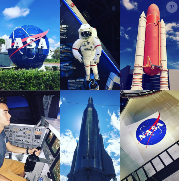 Avant de se rendre aux Bahamas, Alex Goude et son chéri Romain Taillandier ont visité le Kennedy Space Center de la Nasa à Cape Canaveral. Octobre 2015.