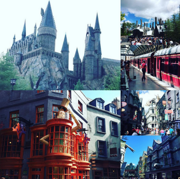 Plongée dans le monde d'Harry Potter pour Alex Goude et son chéri Romain Taillandier à Universal Studios, à Los Angeles. Octobre 2015.