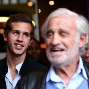 Victor Belmondo, Jean-Paul Belmondo - Présentation du documentaire Belmondo par Belmondo au cinéma Pathé Bellecour lors de la 7e édition du Festival Lumiére de Lyon le 13 octobre 2015.