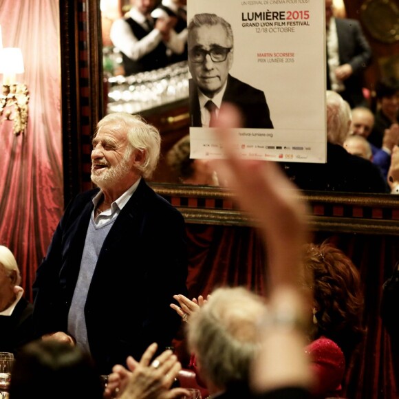 Charles Gérard, Jean-Paul Belmondo, Sophia Loren - Dîner en l'honneur de Sophia Loren au restaurant Le Passage lors de la 7e édition du Festival Lumiére de Lyon le 13 Octobre 2015.