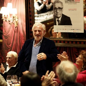 Charles Gérard, Jean-Paul Belmondo, Sophia Loren - Dîner en l'honneur de Sophia Loren au restaurant Le Passage lors de la 7e édition du Festival Lumiére de Lyon le 13 Octobre 2015.