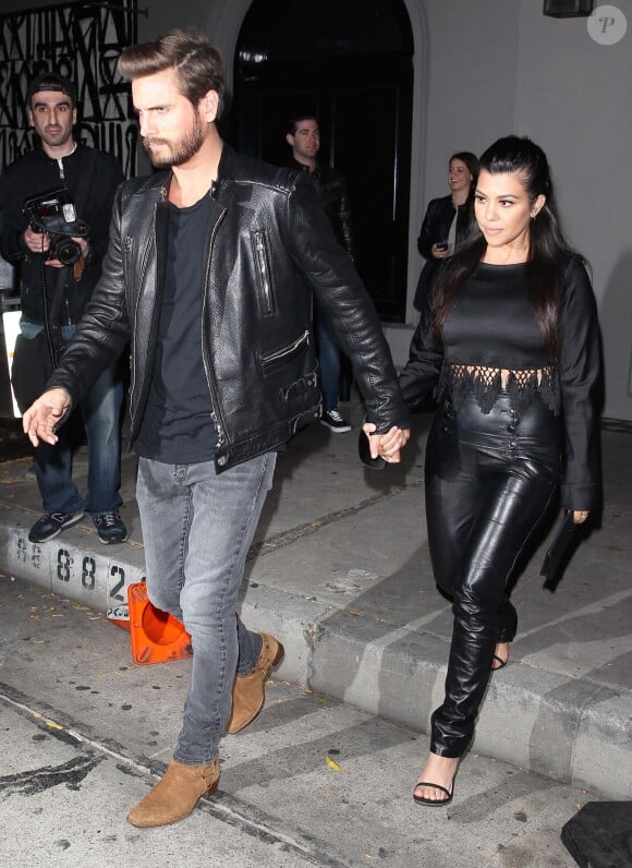 Scott Disick et Kourtney Kardashian sont allés dîner en famille chez Craig's Restaurant à West Hollywood, le 23 avril 2015