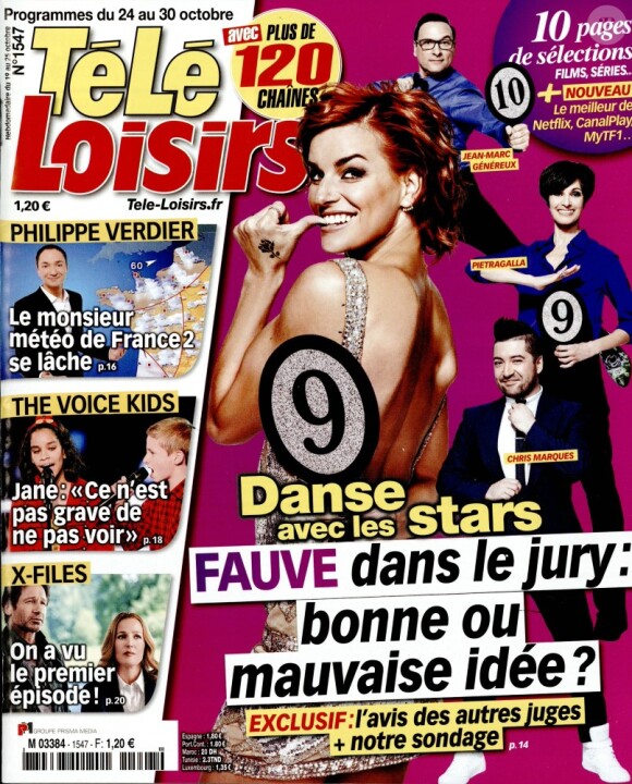 Magazine Télé-Loisirs en kiosques le 19 octobre 2015.