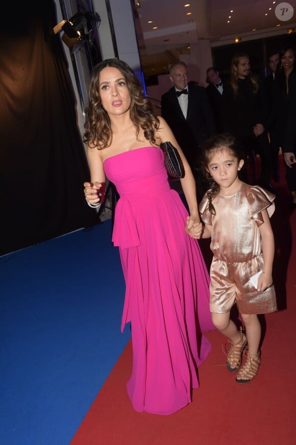 Salma Hayek et sa fille Valentina - Soirée du film "Le Prophète" au Vip Room à Cannes. Le 18 mai 2014