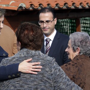 La reine Letizia et le roi Felipe VI d'Espagne visitaient le 24 octobre 2015 Colombres, élu Village modèle de la principauté des Asturies 2015.