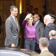 La reine Letizia et le roi Felipe VI d'Espagne visitaient le 24 octobre 2015 Colombres, élu Village modèle de la principauté des Asturies 2015.