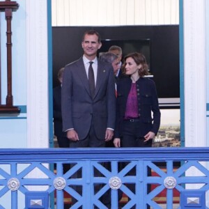 La reine Letizia et le roi Felipe VI d'Espagne visitaient le 24 octobre 2015 Colombres, élu Village modèle de la principauté des Asturies 2015.