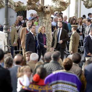 La reine Letizia et le roi Felipe VI d'Espagne visitaient le 24 octobre 2015 Colombres, élu Village modèle de la principauté des Asturies 2015.