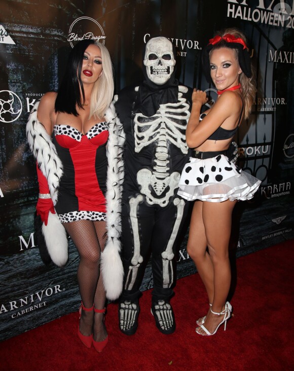Aubrey O'Day, Shannon Bex, Kyle Massey à la soirée ‘MAXIM Halloween' à Beverly Hills, le 24 octobre 2015