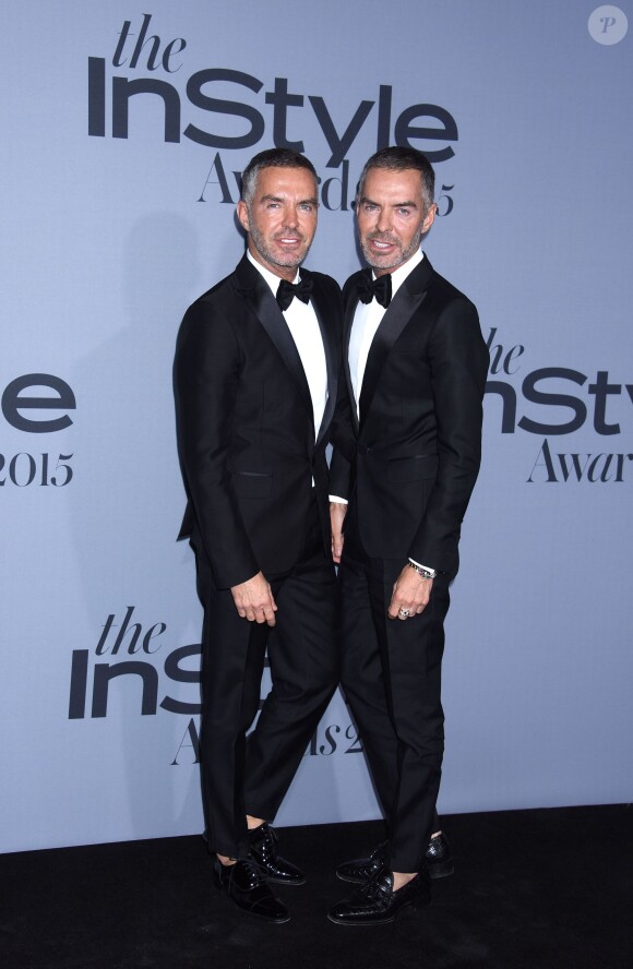 Dean et Dan Caten (Dsquared²) assistent à la première édition des InStyle Awards au Getty Center. Los Angeles, le 26 octobre 2015.