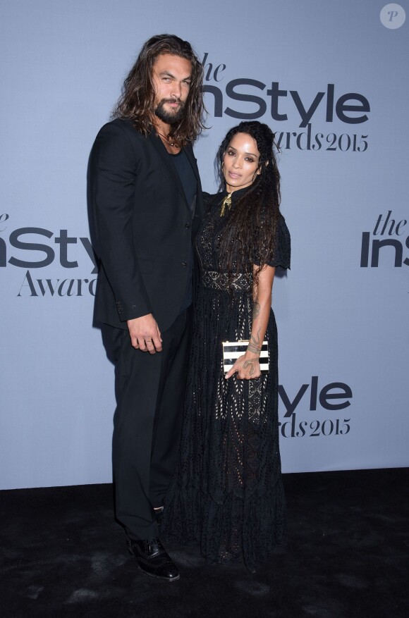 Jason Momoa et Lisa Bonet assistent à la première édition des InStyle Awards au Getty Center. Los Angeles, le 26 octobre 2015.
