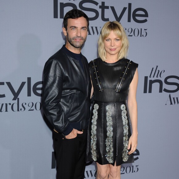 Nicolas Ghesquière et Michelle Williams assistent à la première édition des InStyle Awards au Getty Center. Los Angeles, le 26 octobre 2015.