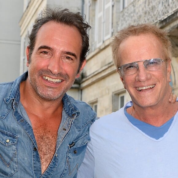 Christophe Lambert et Jean Dujardin lors du 8e Festival du Film Francophone d'Angoulême, le 28 août 2015