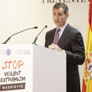 Le roi Felipe VI d'Espagne lors d'une conférence contre l'extrémisme à Madrid le 27 octobre 2015.