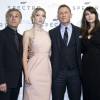 Christoph Waltz, Léa Seydoux, Daniel Craig et Monica Bellucci - Première du film "007 Spectre" au Grand Rex à Paris, le 29 octobre 2015.