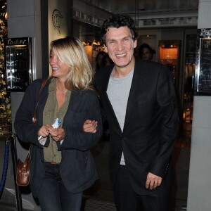 Marc Lavoine et sa femme Sarah - Arrivée des people à l'after-party Dior à Paris, le 7 juillet 2014