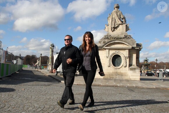 Robin Williams et sa femme Susan Schneider à Paris le 26 octobre 2011.