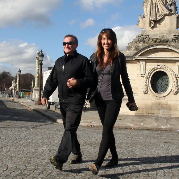 Robin Williams et sa femme Susan Schneider à Paris le 26 octobre 2011.