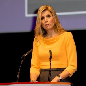 La reine Maxima des Pays-Bas, pour son premier engagement après son hospitalisation pour une néphrite, recevait le soutien de son amie la princesse Mary de Danemark pour l'inauguration de la 3e Conférence mondiale des foyers pour femmes à La Haye le 4 novembre 2015