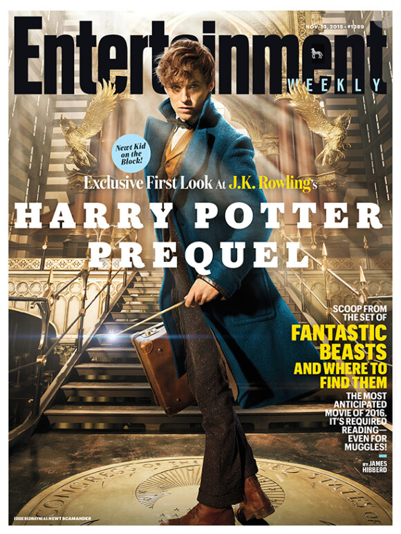Eddie Redmayne en couverture du dernier numéro d'Entertainment Weekly pour les premières images du film Les Animaux Fantastiques.
