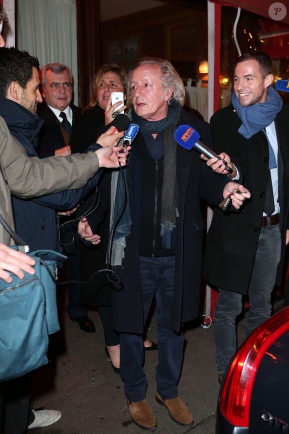 Didier Barbelivien - Nicolas Sarkozy fete son 58e anniversaire avec ses amis au restaurant Giulio Rebellato à Paris le 28 janvier 2013.