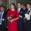 La princesse Victoria de Suède, enceinte de cinq mois, et son mari le prince Daniel prenaient part le 5 novembre 2015 au déjeuner organisé à l'Hôtel de Ville de Stockholm en l'honneur du président tunisien Béji Caïd Essebsi et sa femme Saïda.