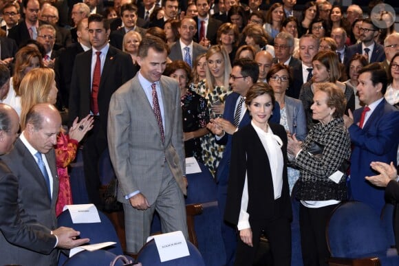 Le roi Felipe VI d'Espagne et la reine Letizia remettaient les prix de l'Innovation et du Design à Malaga le 5 novembre 2015.