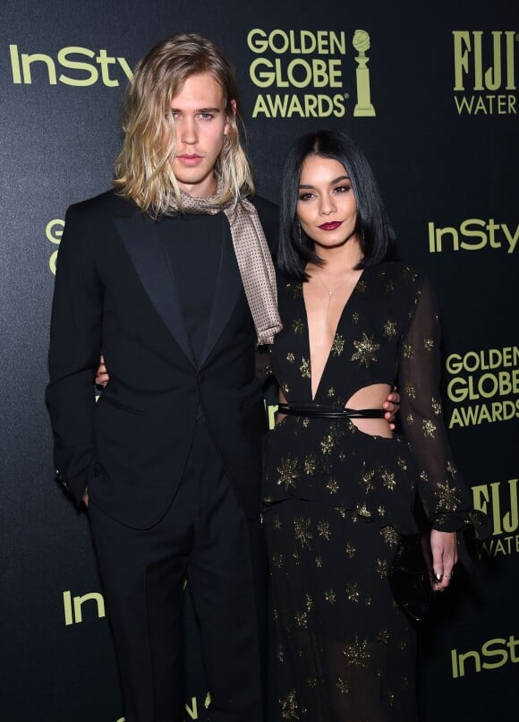Austin Butler et Vanessa Hudgens assistent à la soirée de coup d'envoi de la saison des Golden Globes, organisée par l'association HFPA et le magazine InStyle. Los Angeles, le 17 novembre 2015.