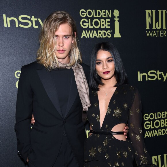 Austin Butler et Vanessa Hudgens assistent à la soirée de coup d'envoi de la saison des Golden Globes, organisée par l'association HFPA et le magazine InStyle. Los Angeles, le 17 novembre 2015.