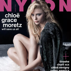 Chloë Grace Moretz en couverture du dernier numéro de Nylon, décembre/janvier 2015.