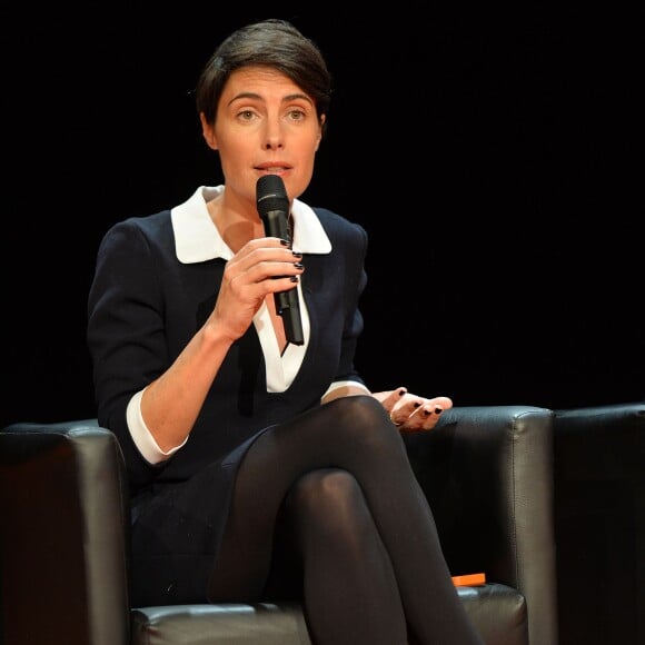 Alessandra Sublet, lors de la conférence Journée Éducation aux médias (JEM) au Studio rive gauche, à Paris le 21 novembre 2015. © Veeren