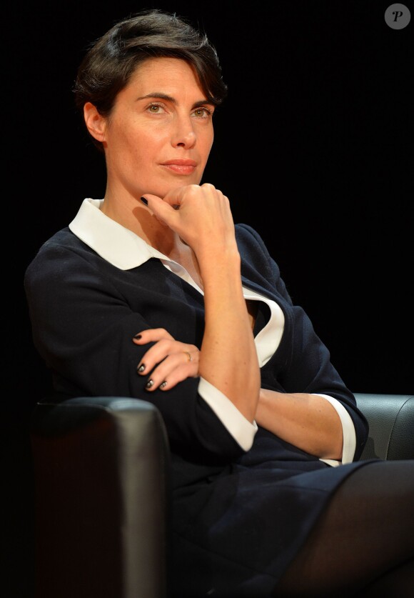 Alessandra Sublet, lors de la conférence Journée Éducation aux médias (JEM) au Studio rive gauche, à Paris le 21 novembre 2015. © Veeren