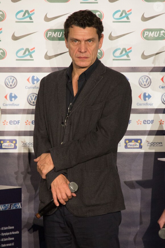 Marc Lavoine au tirage au sort du 7ème tour de la coupe de France de football à Paris le 29 octobre 2015