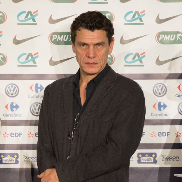 Marc Lavoine au tirage au sort du 7ème tour de la coupe de France de football à Paris le 29 octobre 2015