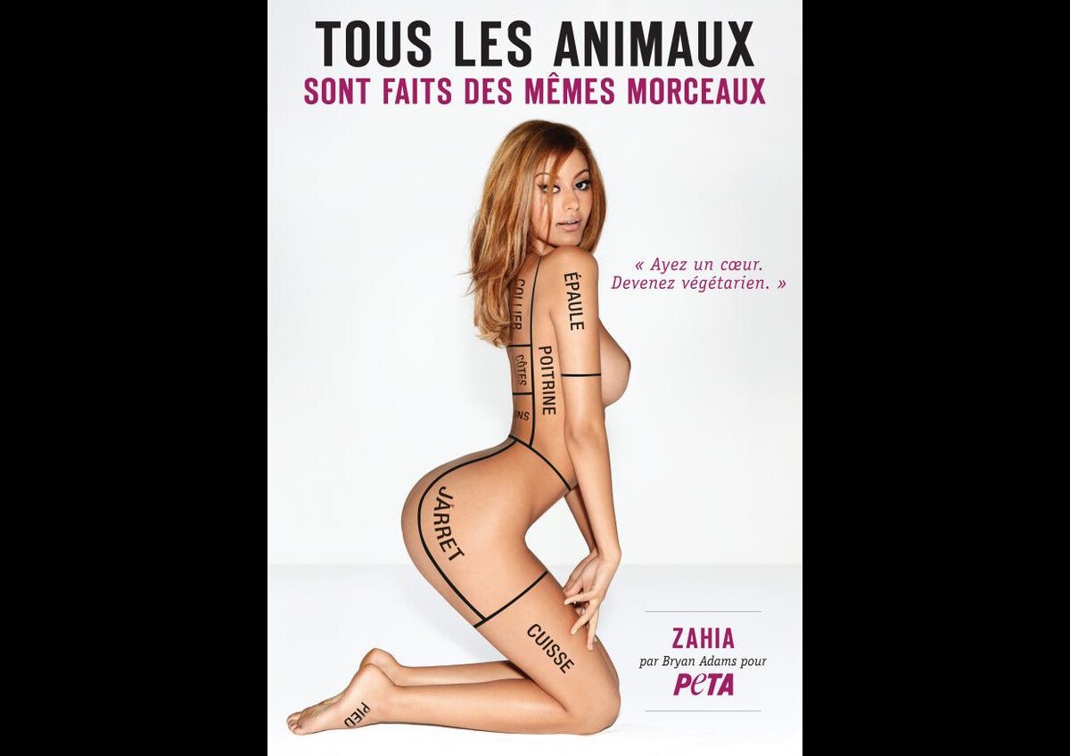 Photo : Zahia Dehar nue pour la PETA - Purepeople