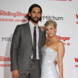 Kaley Cuoco et son mari Ryan Sweeting - Avant-première du film "The Wedding ringer" à Hollywood, le 6 janvier 2015.