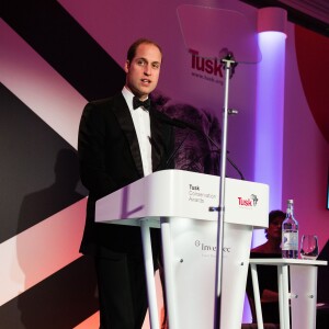 Le prince William, duc de Cambridge, remettait les Tusk Conservation Awards à Londres le 24 novembre 2015.