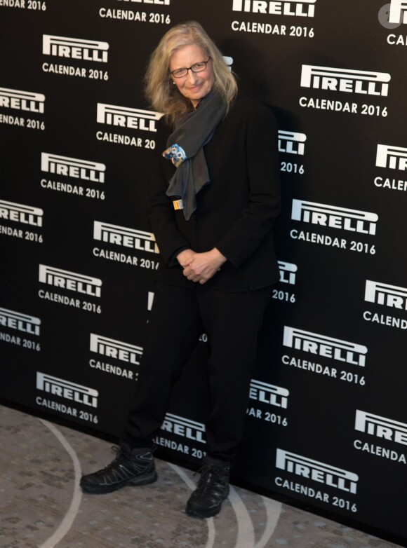 Annie Leibovitz lors de la présentation du calendrier Pirelli 2016 à la Roundhouse à Londres, le 30 novembre 2015.