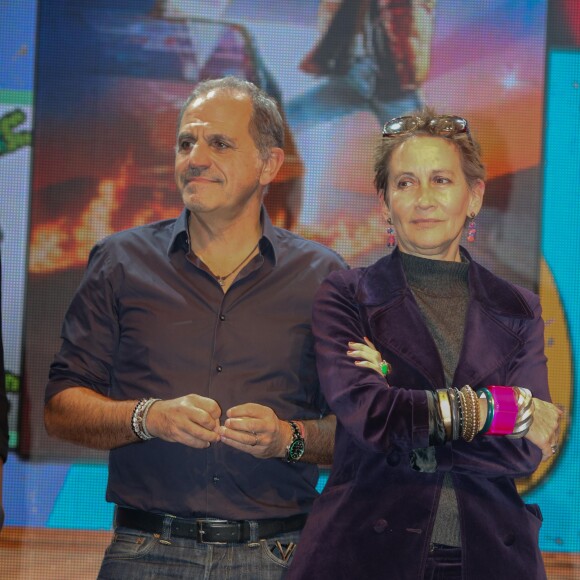 Marc Toesca et Caroline Loeb - Conférence de presse pour présenter la troupe du spectacle "Top 50 - Partez en live" à Paris le 05 novembre 2015 © CVS/Bestimage.