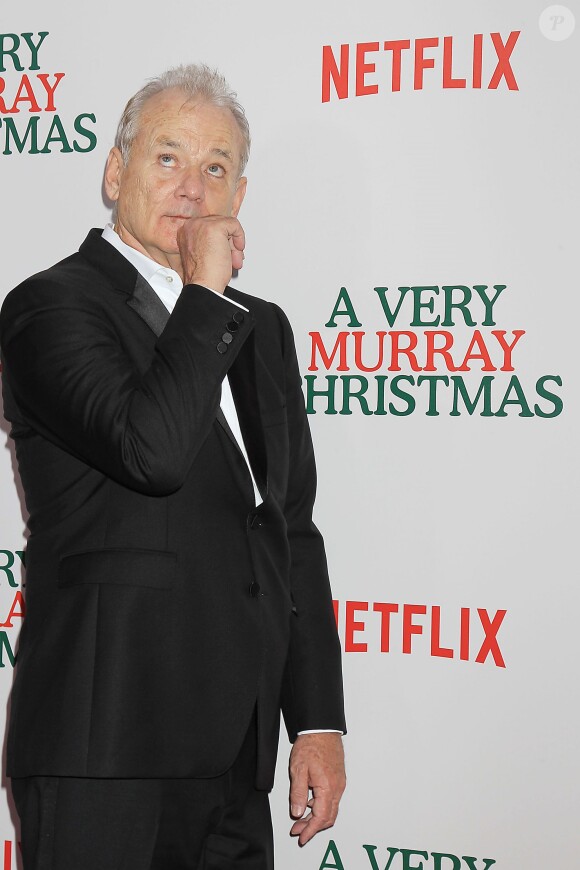 Bill Murray lors de la première de "A Very Murray Christmas" au Paris Theater, New York, le 2 décembre 2015.